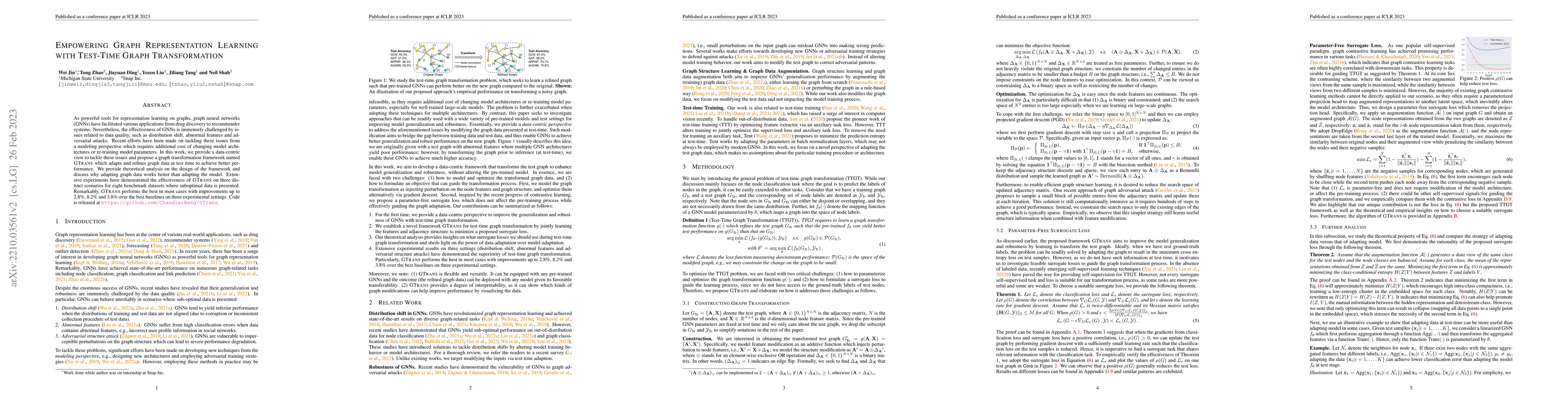 Thumbnail for Empowering Graph Representation Learning with Test-Time Graph
  Transformation