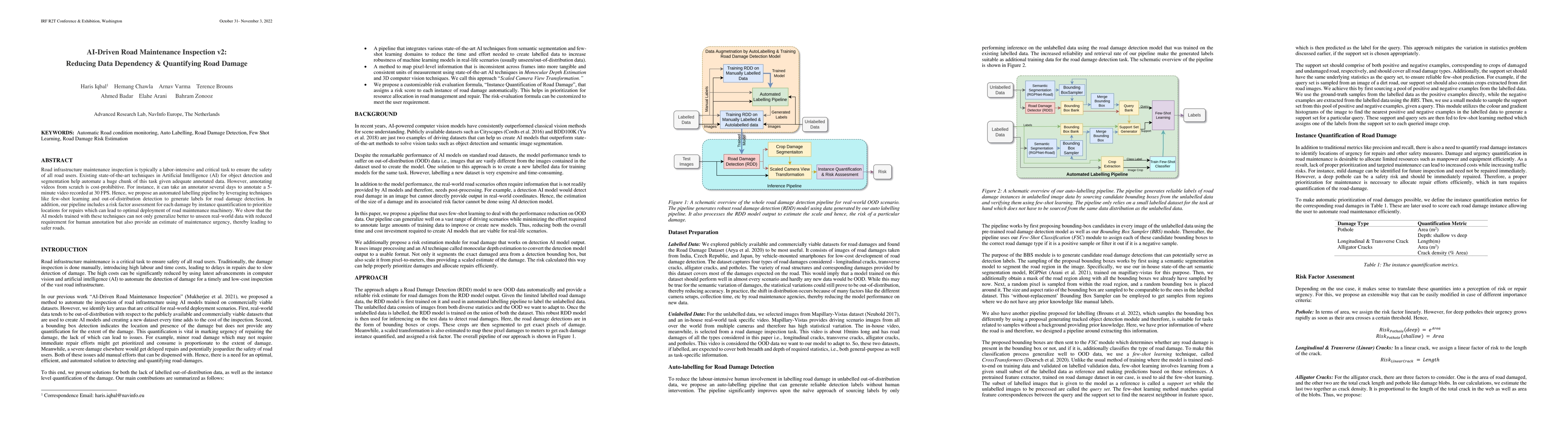 Thumbnail for AI-Driven Road Maintenance Inspection v2: Reducing Data Dependency &
  Quantifying Road Damage