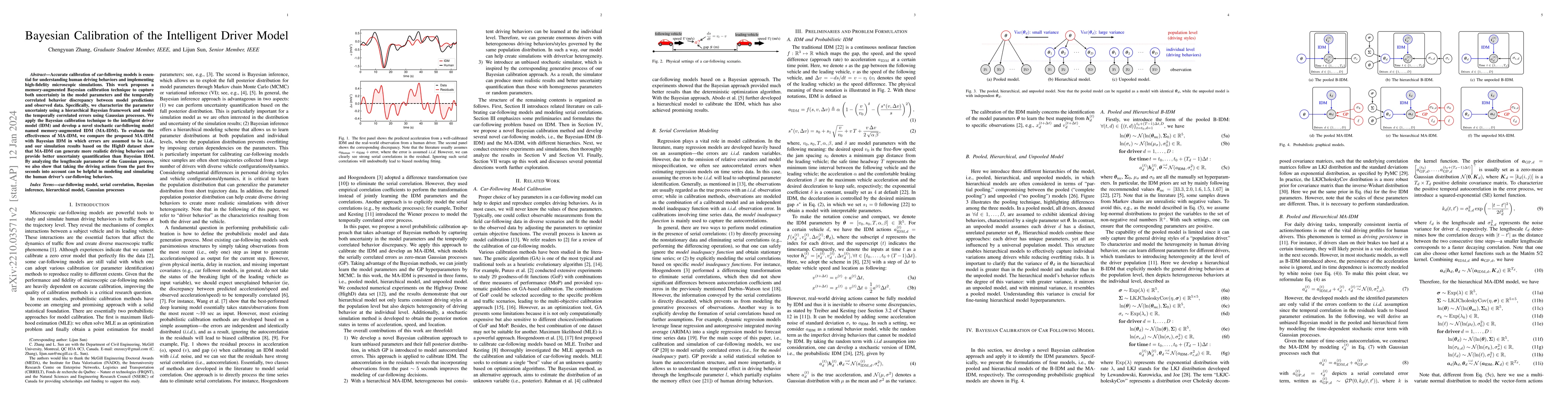 Thumbnail for Bayesian Calibration of the Intelligent Driver Model