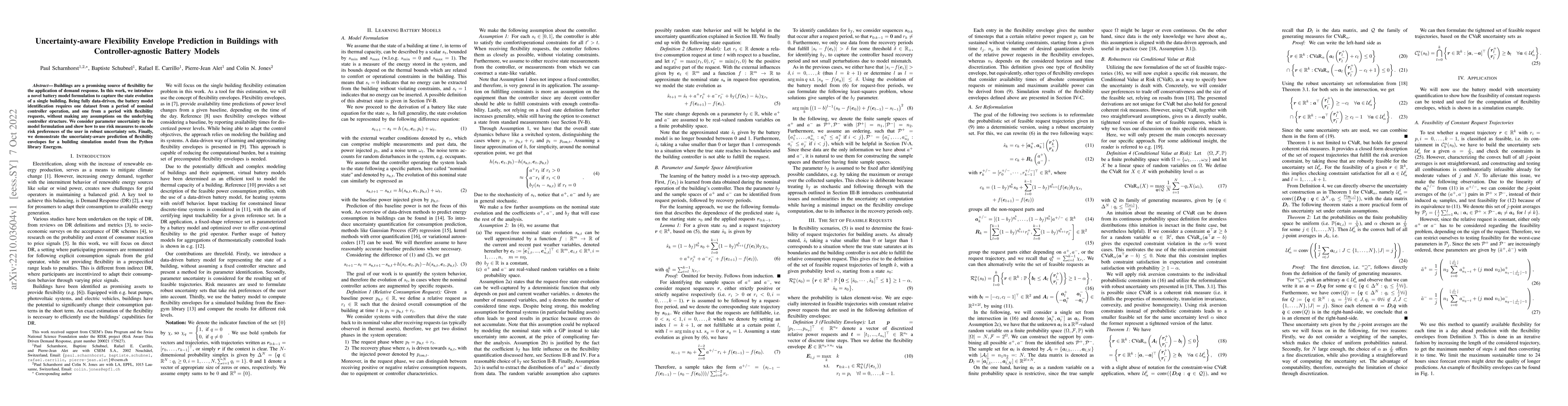 Thumbnail for Uncertainty-aware Flexibility Envelope Prediction in Buildings with
  Controller-agnostic Battery Models