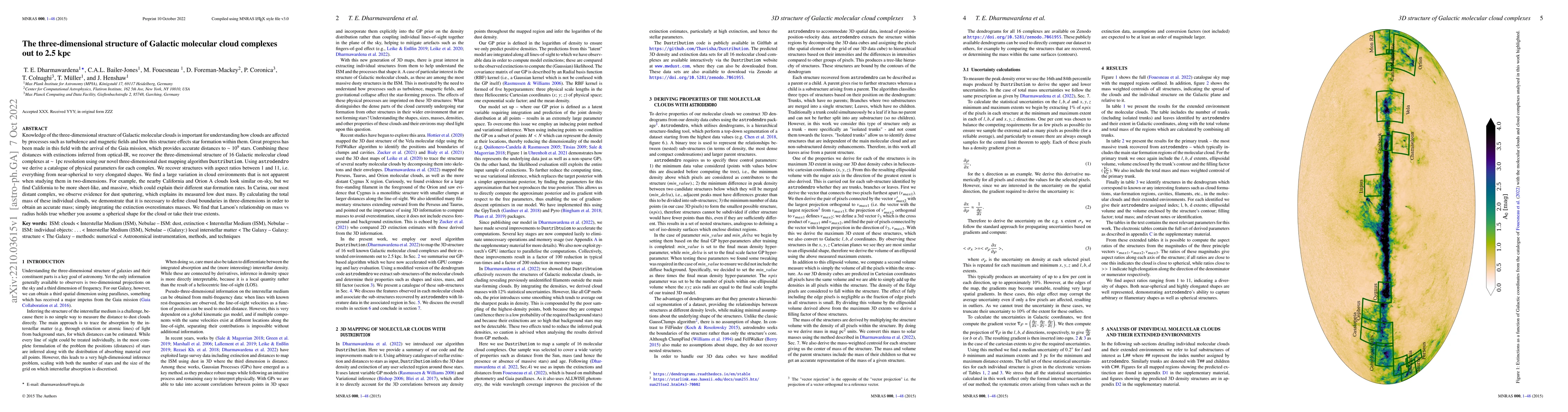 Thumbnail for The three-dimensional structure of Galactic molecular cloud complexes
  out to 2.5 kpc