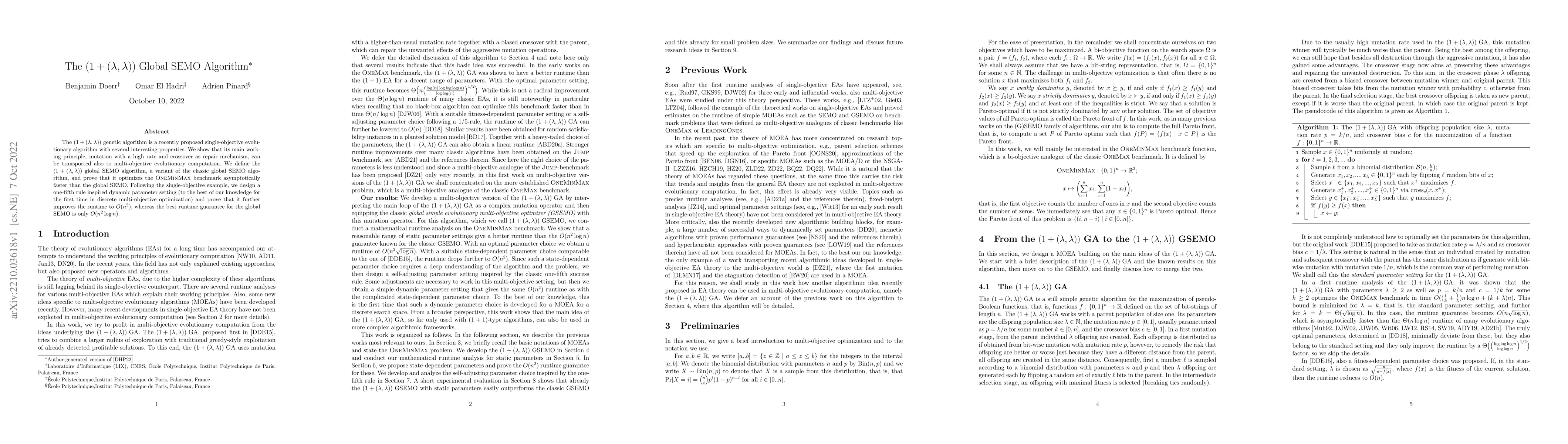 Thumbnail for The $(1+(\lambda,\lambda))$ Global SEMO Algorithm