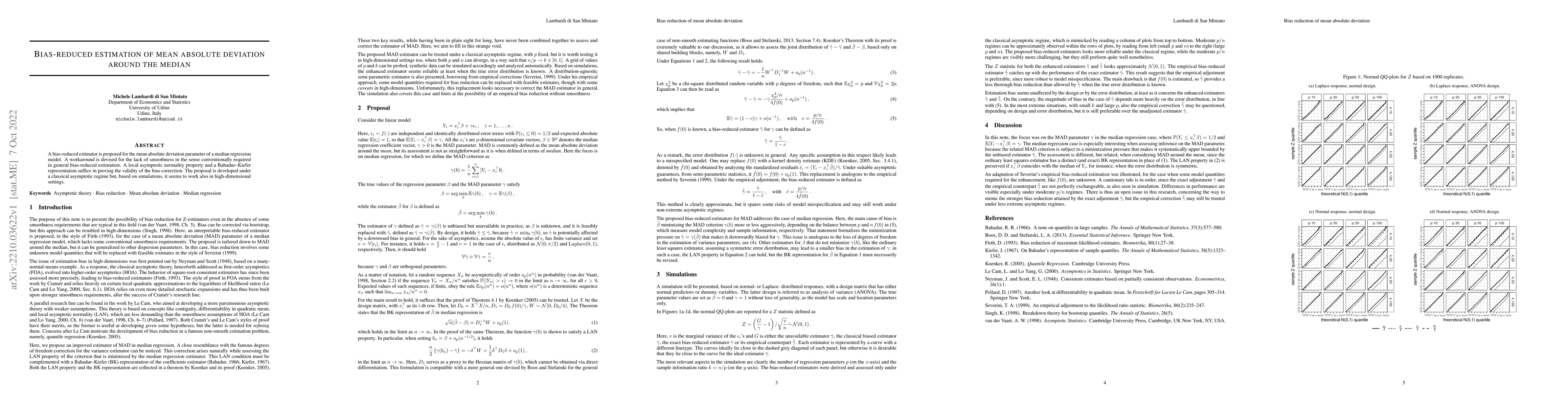 Thumbnail for Bias-reduced estimation of mean absolute deviation around the median