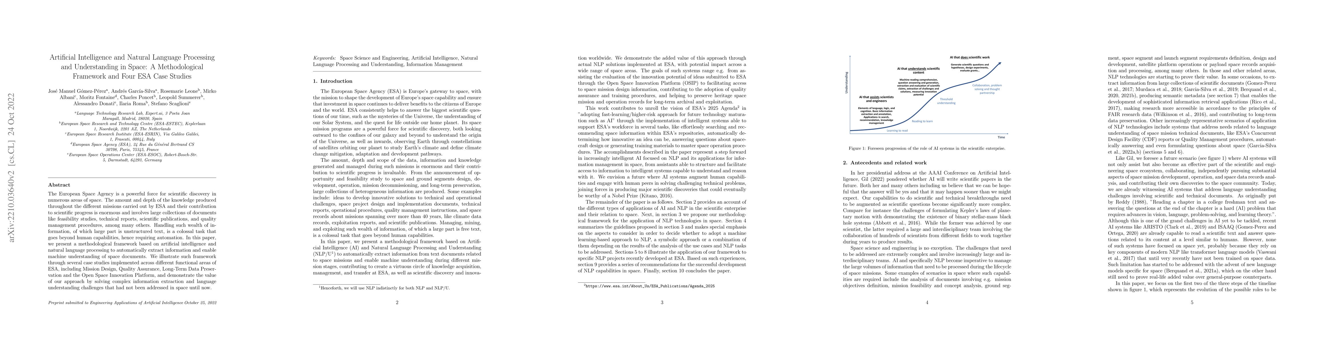 Thumbnail for Artificial Intelligence and Natural Language Processing and
  Understanding in Space: A Methodological Framework and Four ESA Case Studies