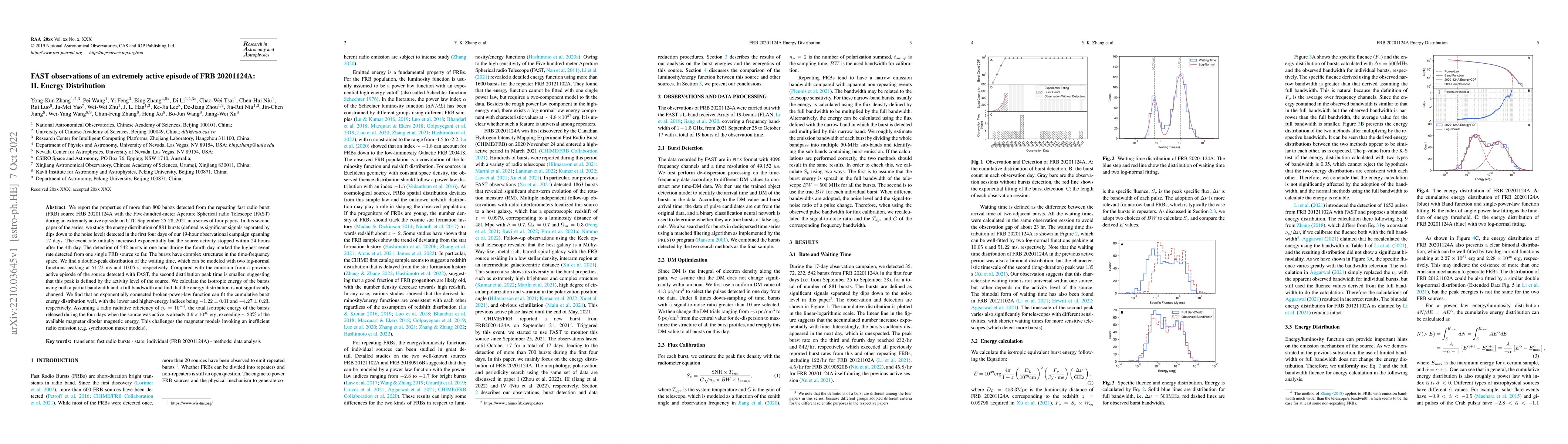 Thumbnail for FAST observations of an extremely active episode of FRB 20201124A: II.
  Energy Distribution