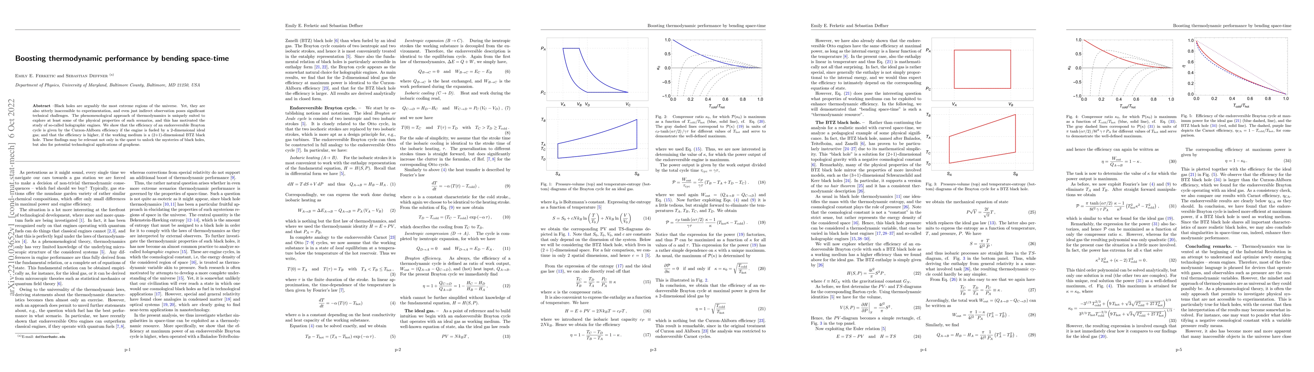 Thumbnail for Boosting thermodynamic performance by bending space-time