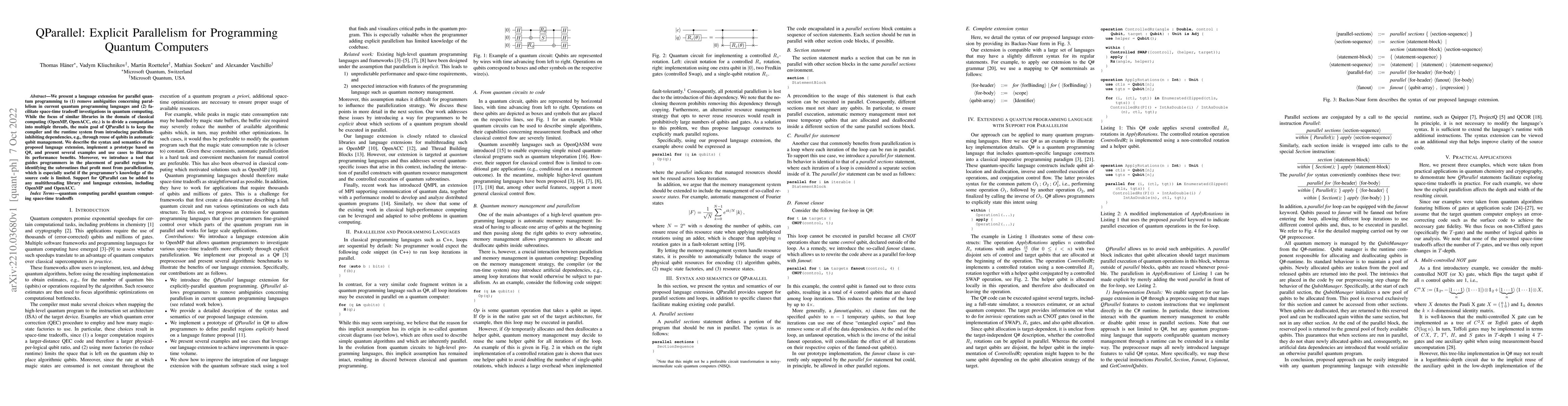 Thumbnail for QParallel: Explicit Parallelism for Programming Quantum Computers