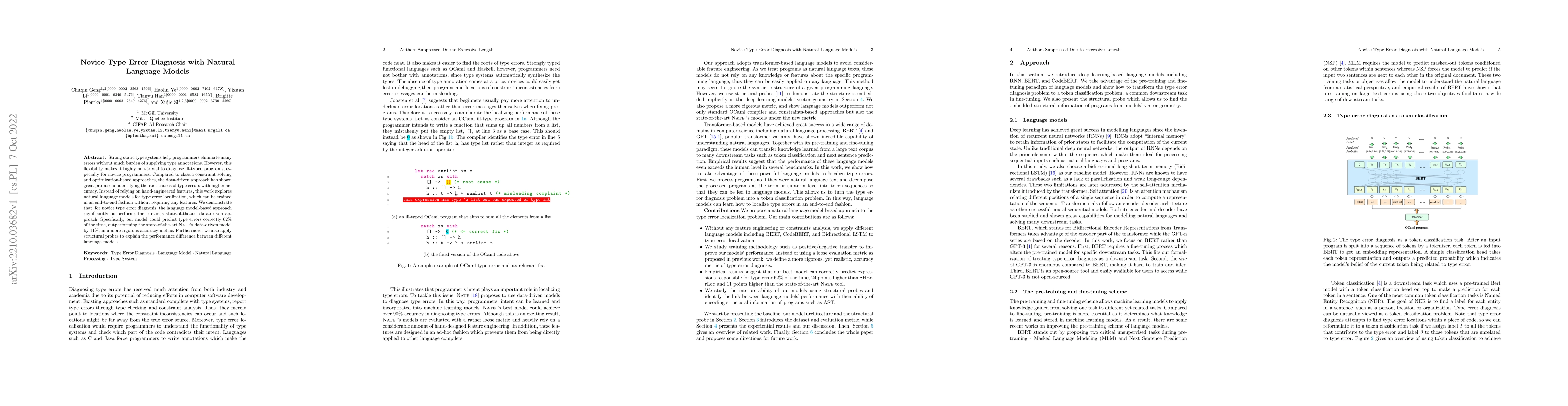 Thumbnail for Novice Type Error Diagnosis with Natural Language Models
