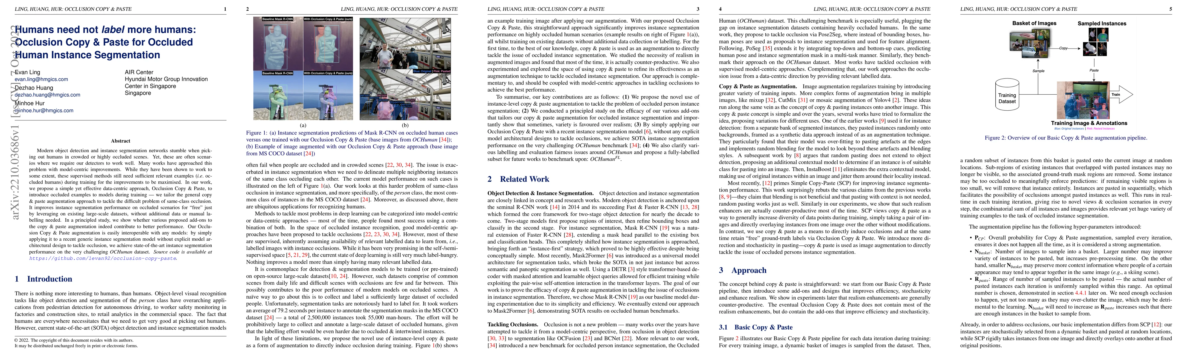 Thumbnail for Humans need not label more humans: Occlusion Copy & Paste for Occluded
  Human Instance Segmentation
