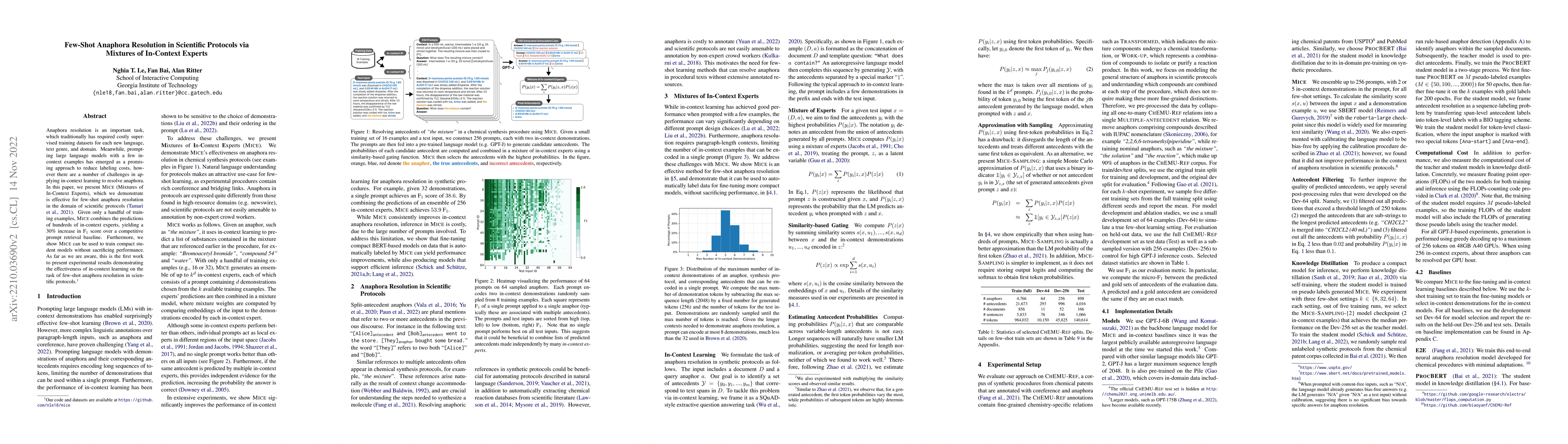 Thumbnail for Few-Shot Anaphora Resolution in Scientific Protocols via Mixtures of
  In-Context Experts