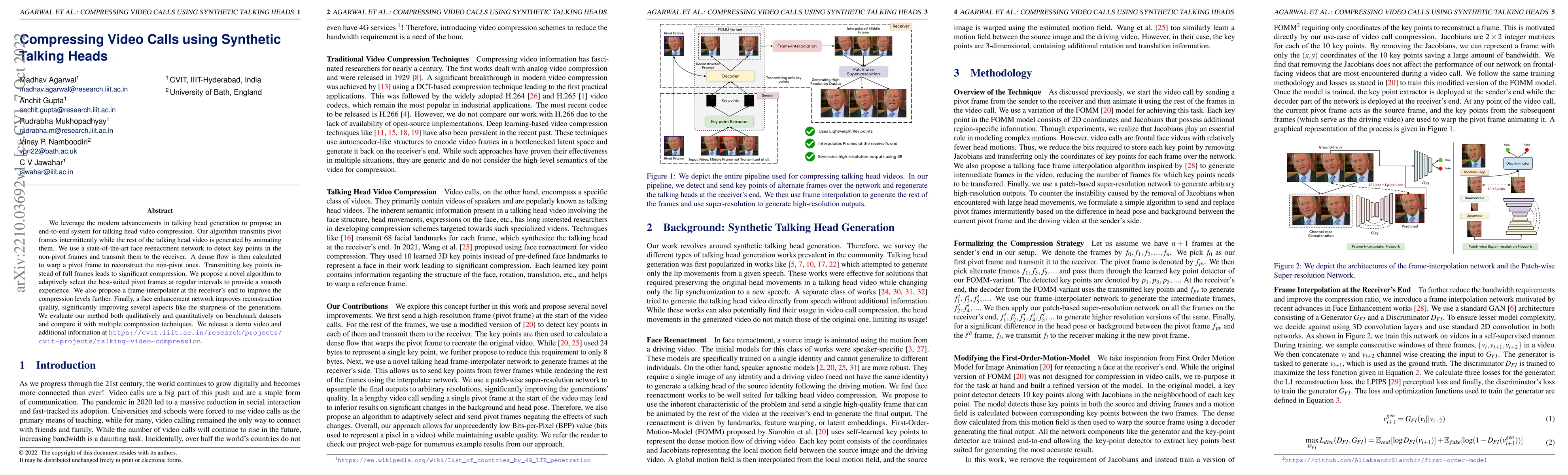 Thumbnail for Compressing Video Calls using Synthetic Talking Heads