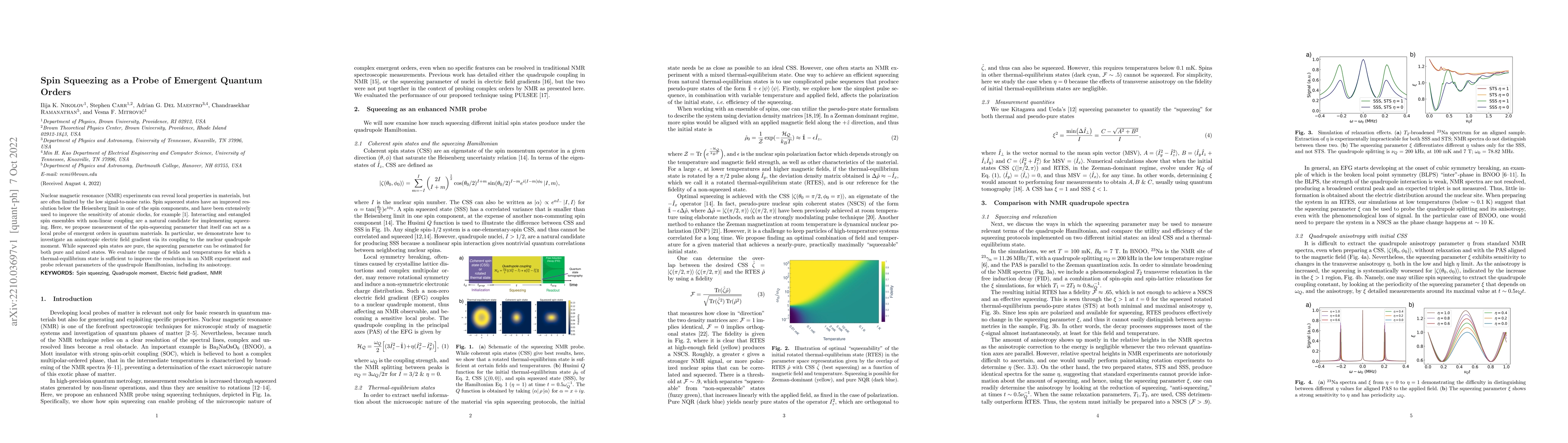 Thumbnail for Spin Squeezing as a Probe of Emergent Quantum Orders