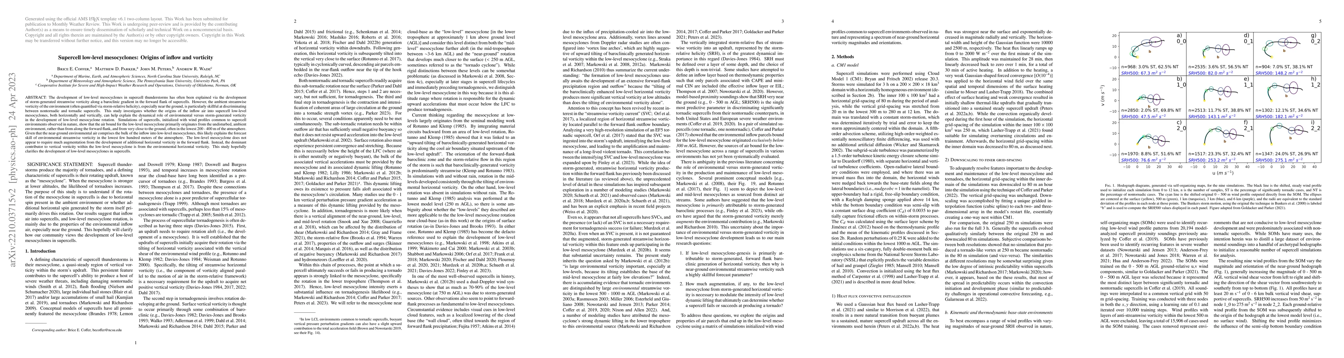 Thumbnail for Supercell low-level mesocyclones: Origins of inflow and vorticity