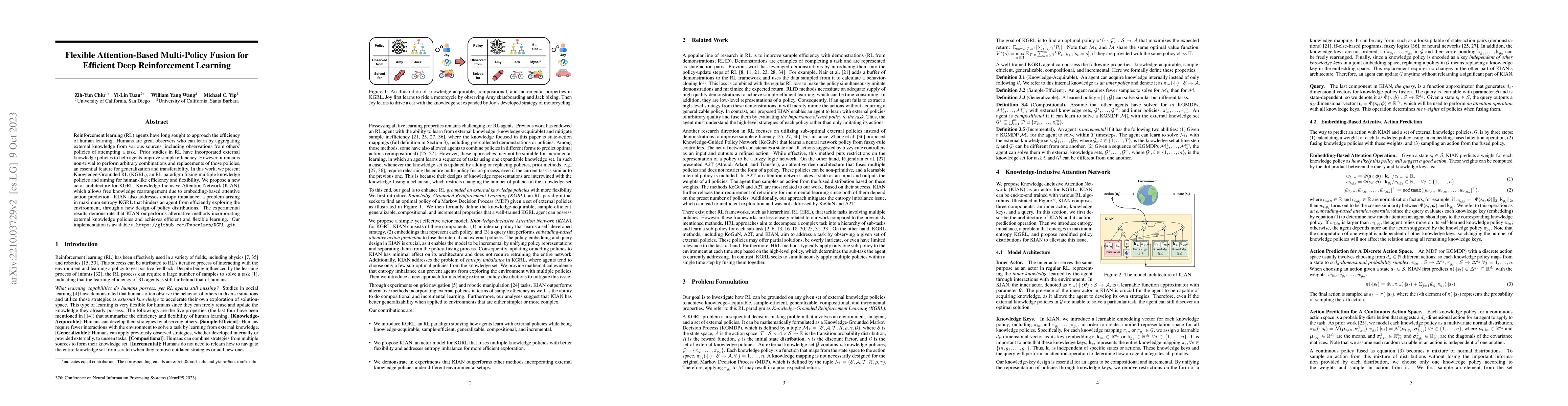 Thumbnail for Flexible Attention-Based Multi-Policy Fusion for Efficient Deep
  Reinforcement Learning