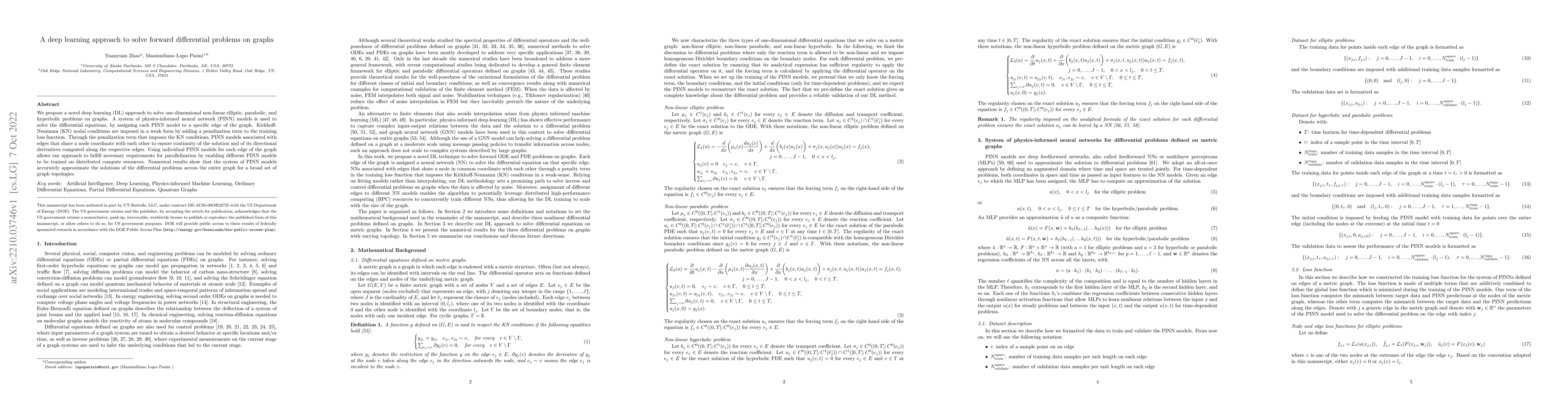 Thumbnail for A deep learning approach to solve forward differential problems on
  graphs