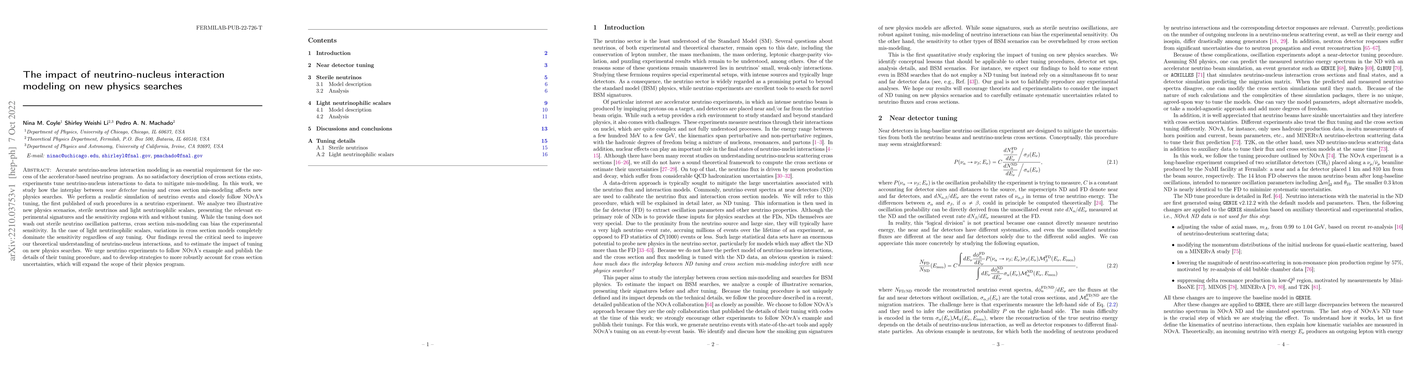 Thumbnail for The impact of neutrino-nucleus interaction modeling on new physics
  searches