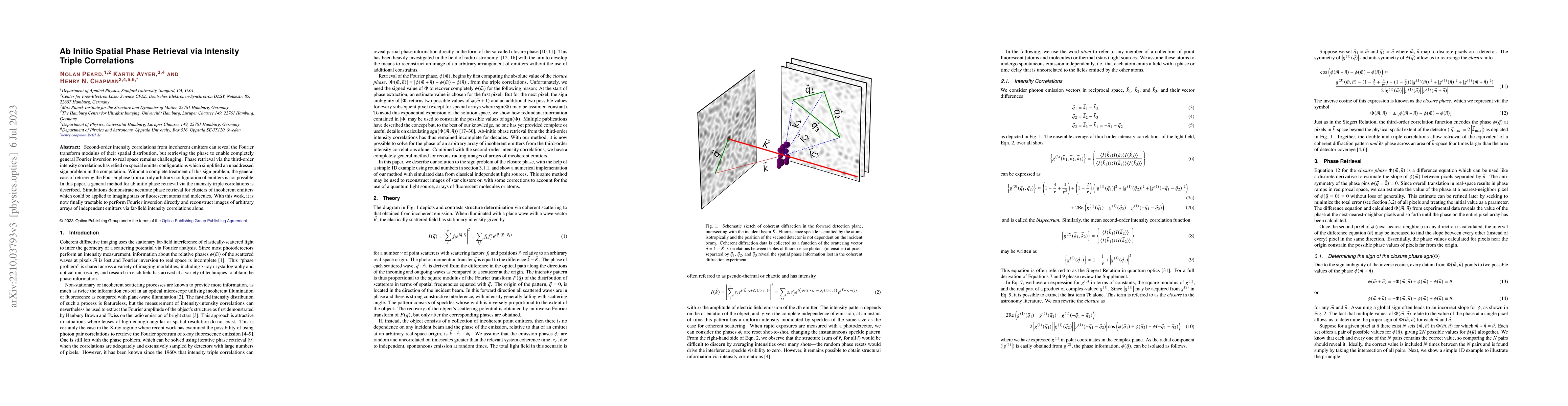 Thumbnail for Ab Initio Spatial Phase Retrieval via Intensity Triple Correlations