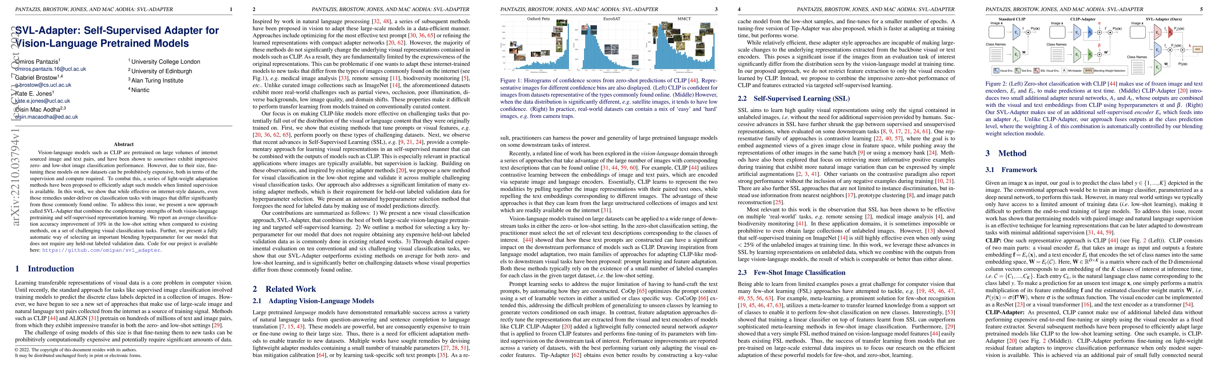 Thumbnail for SVL-Adapter: Self-Supervised Adapter for Vision-Language Pretrained
  Models