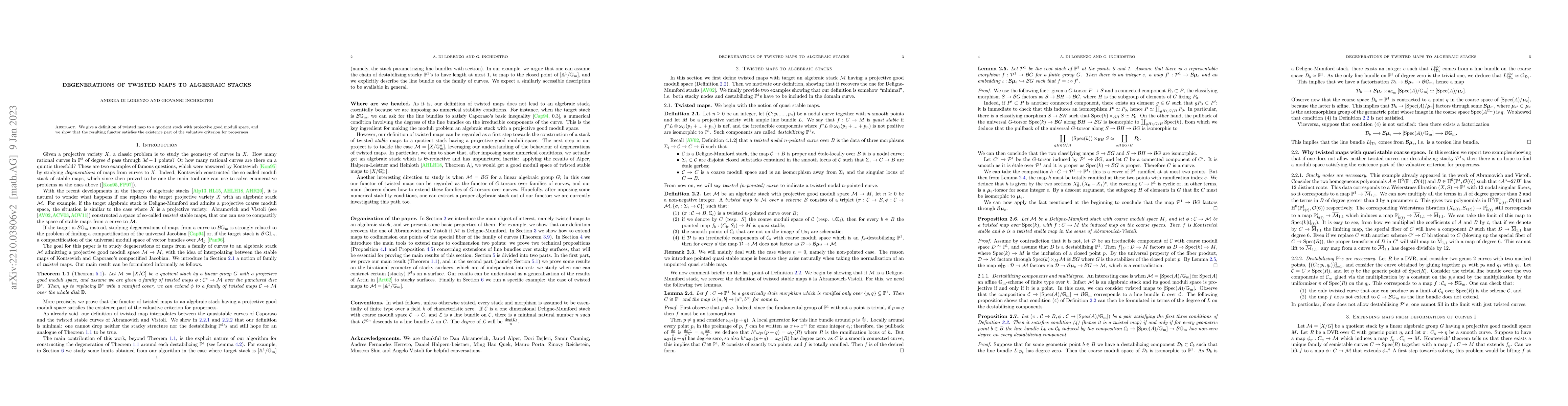 Thumbnail for Degenerations of twisted maps to algebraic stacks