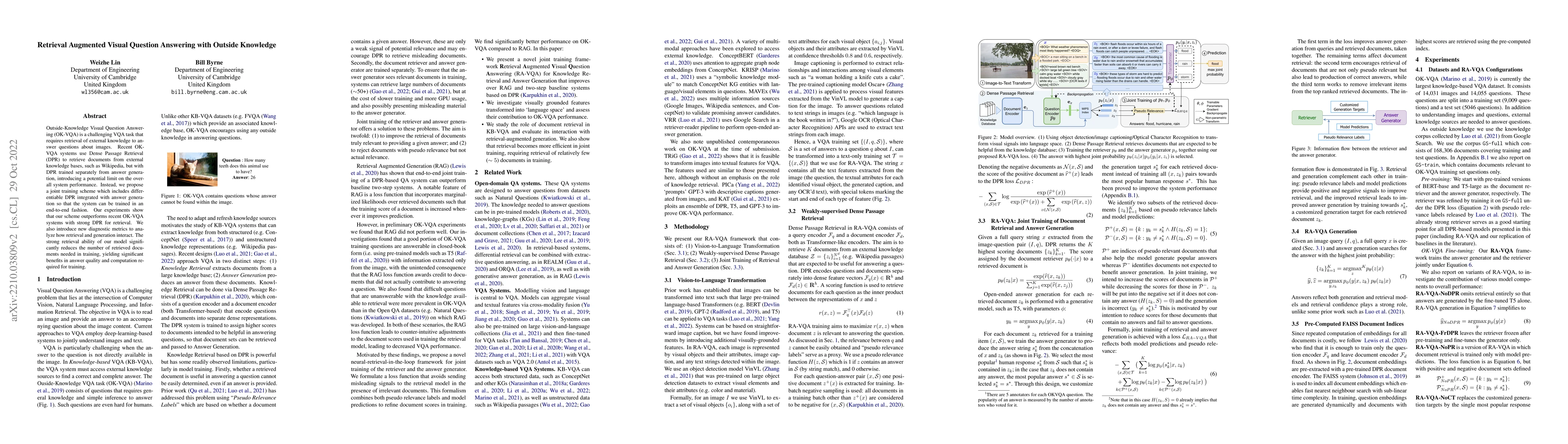 Thumbnail for Retrieval Augmented Visual Question Answering with Outside Knowledge