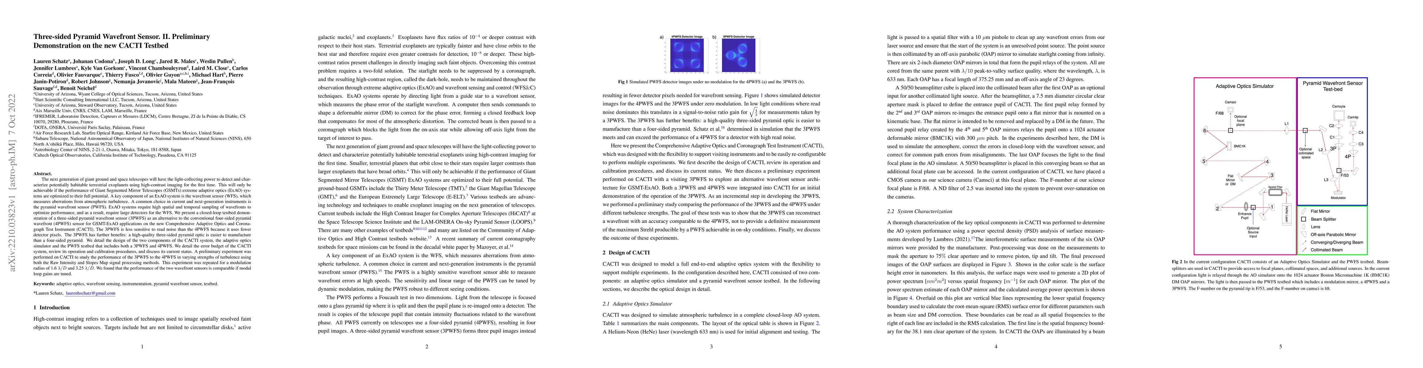 Thumbnail for Three-sided pyramid wavefront sensor. II. Preliminary demonstration on
  the new CACTI testbed