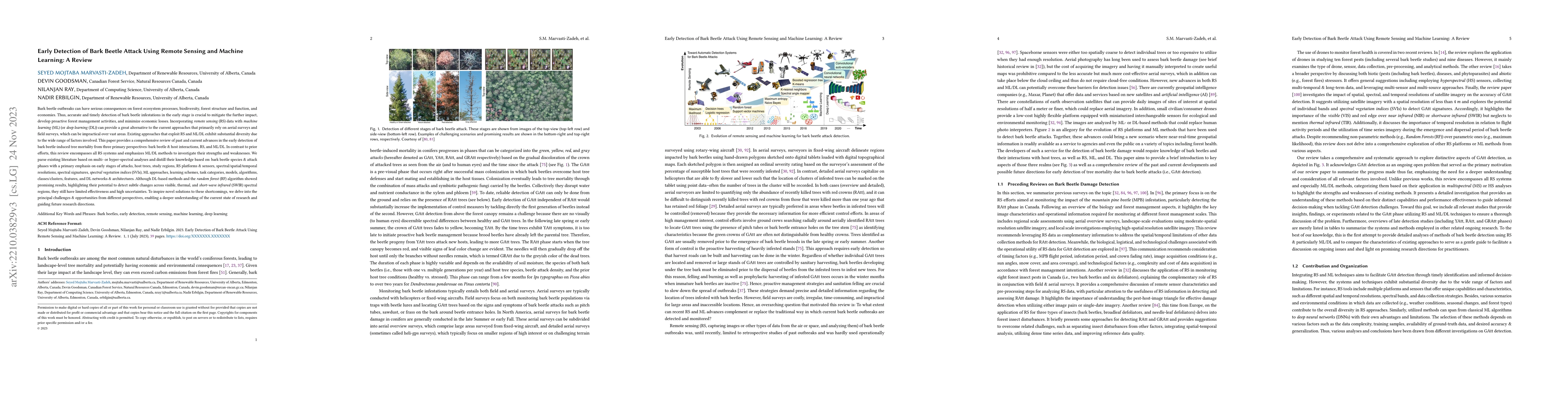 Thumbnail for Early Detection of Bark Beetle Attack Using Remote Sensing and Machine
  Learning: A Review