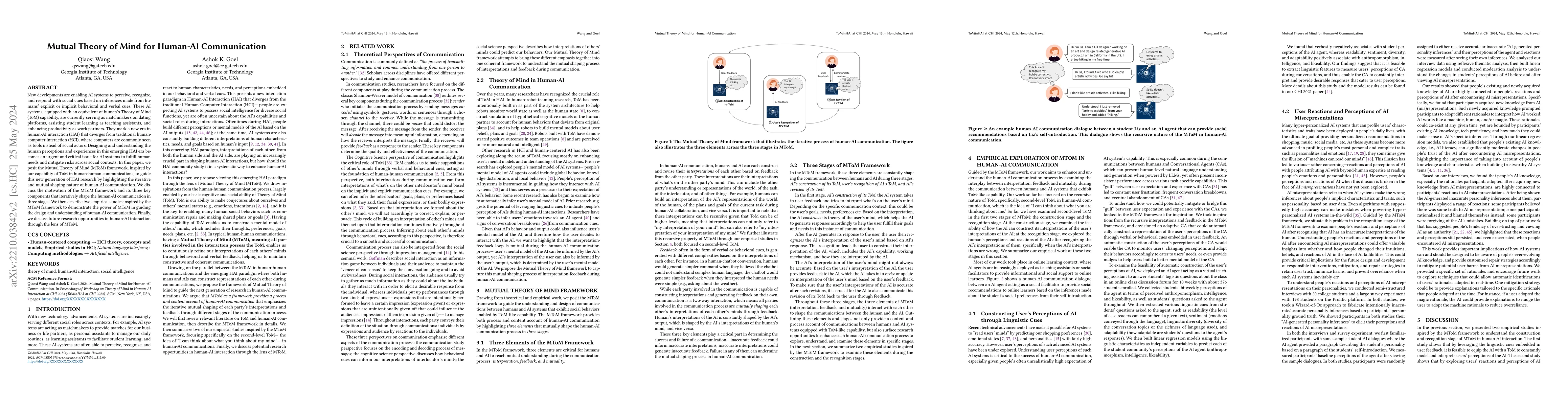 Thumbnail for Mutual Theory of Mind for Human-AI Communication