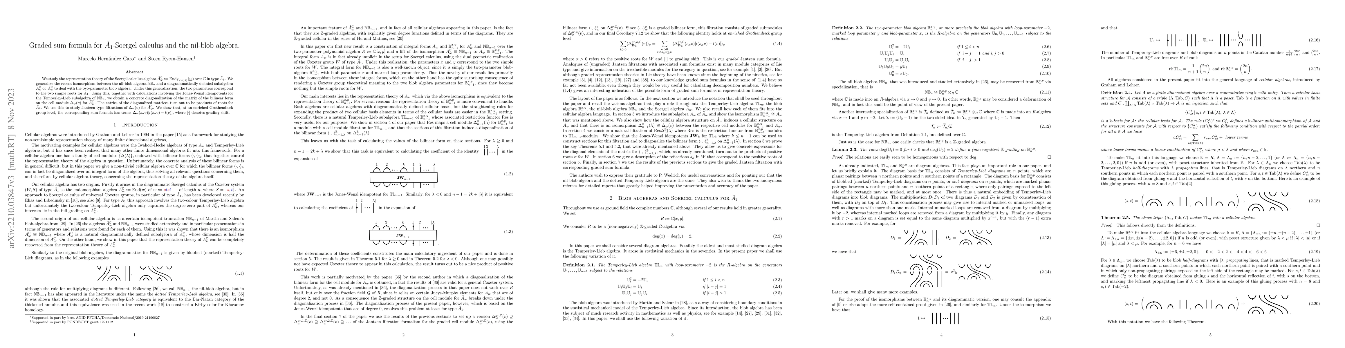 Thumbnail for Graded sum formula for $\tilde{A}_1$-Soergel calculus and the nil-blob
  algebra