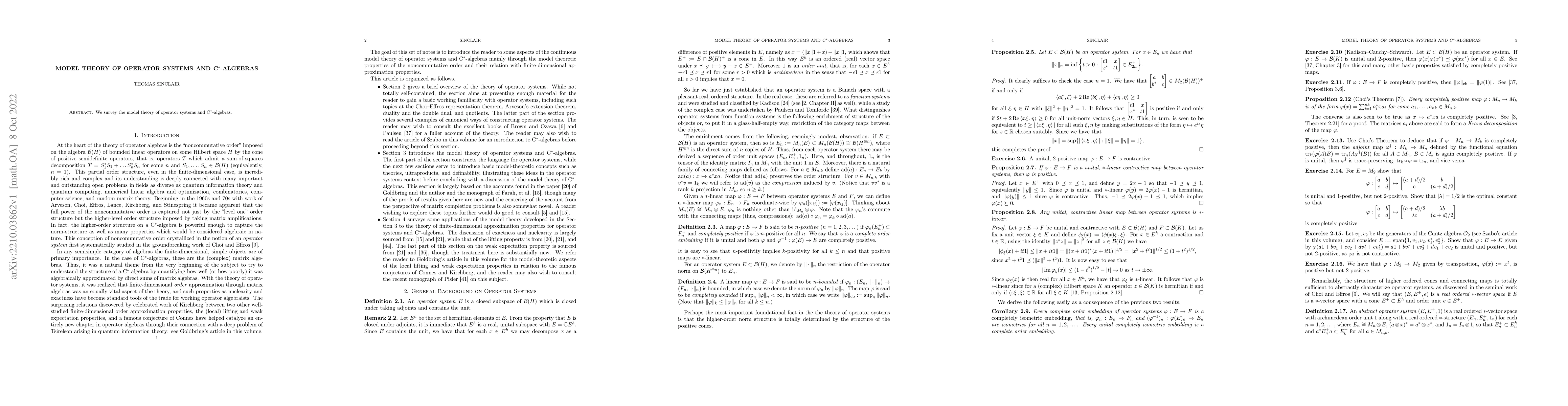 Thumbnail for Model Theory of Operator Systems and C$^*$-Algebras