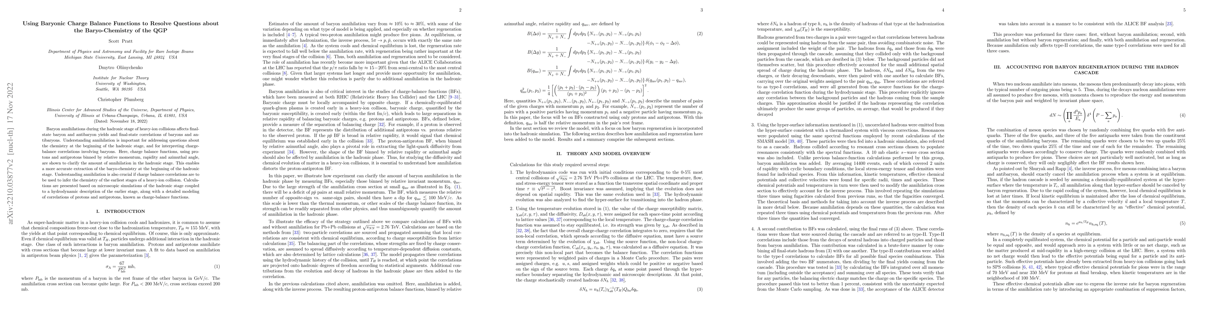 Thumbnail for Using Baryonic Charge Balance Functions to Resolve Questions about the
  Baryo-Chemistry of the QGP