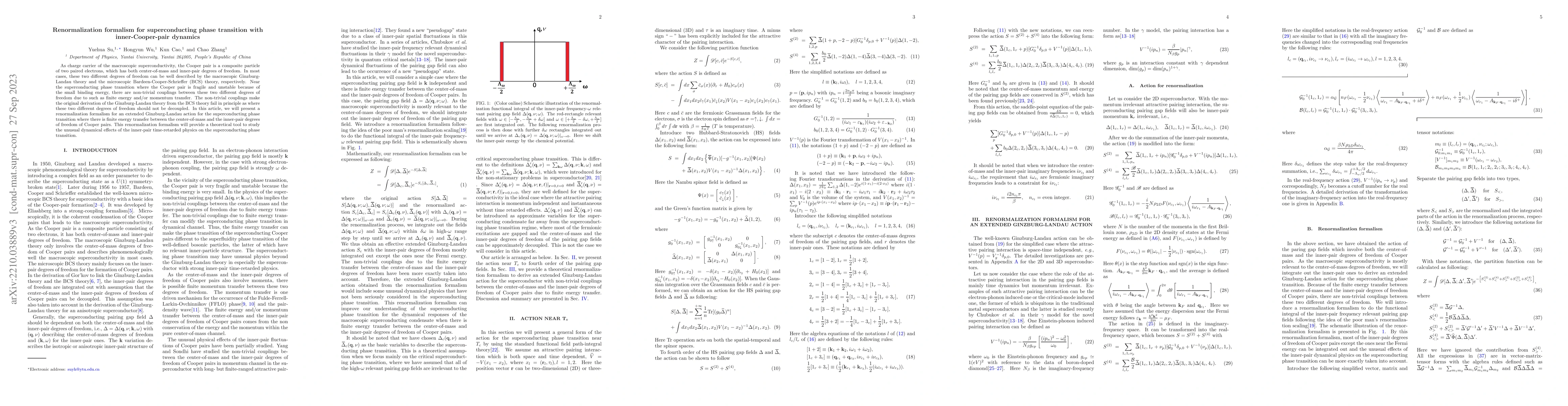 Thumbnail for Renormalization formalism for superconducting phase transition with
  inner-Cooper-pair dynamics