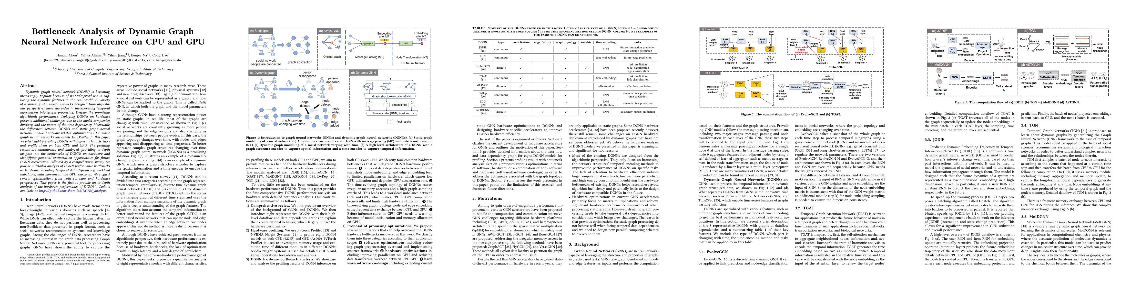 Thumbnail for Bottleneck Analysis of Dynamic Graph Neural Network Inference on CPU and
  GPU