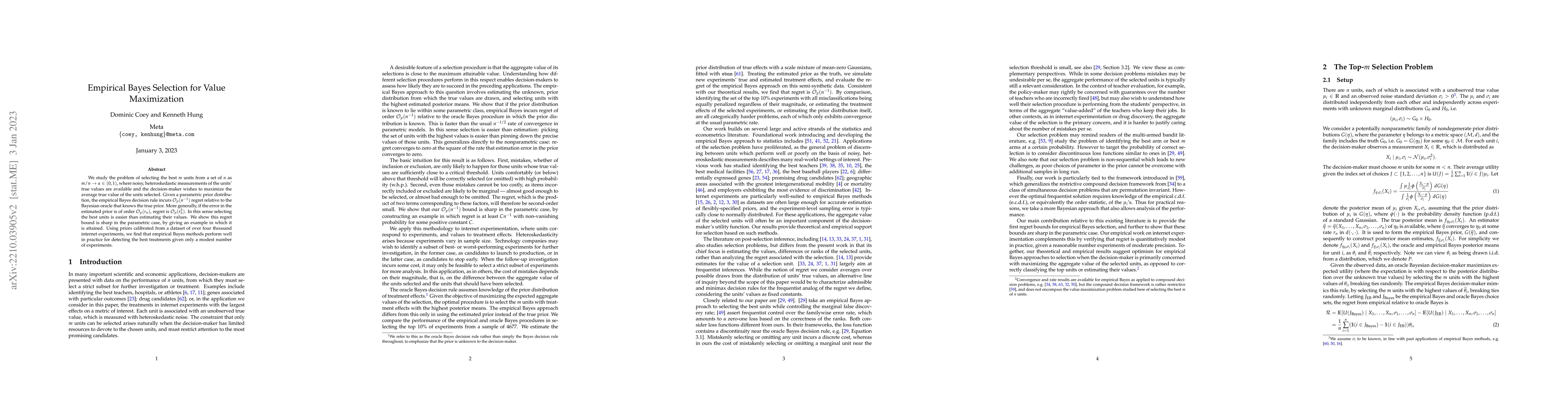 Thumbnail for Empirical Bayes Selection for Value Maximization