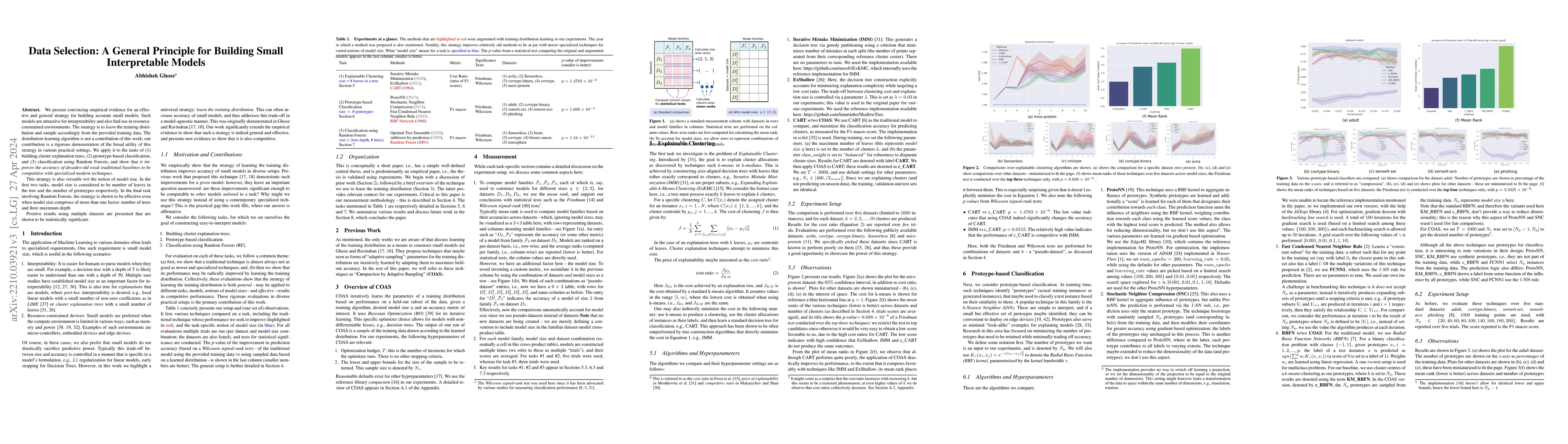 Thumbnail for Data Selection: A General Principle for Building Small Interpretable
  Models