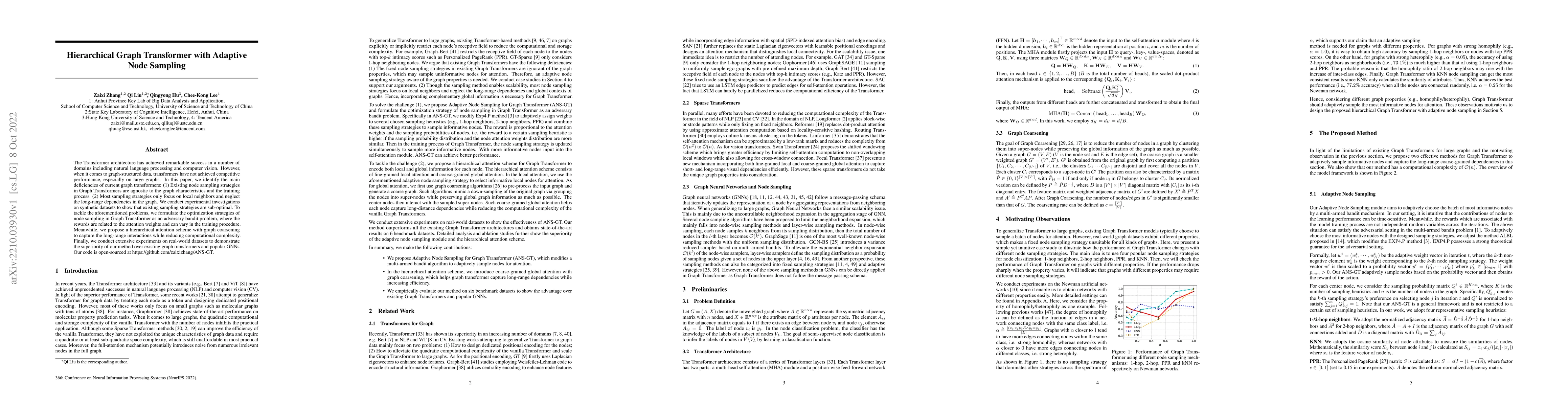 Thumbnail for Hierarchical Graph Transformer with Adaptive Node Sampling