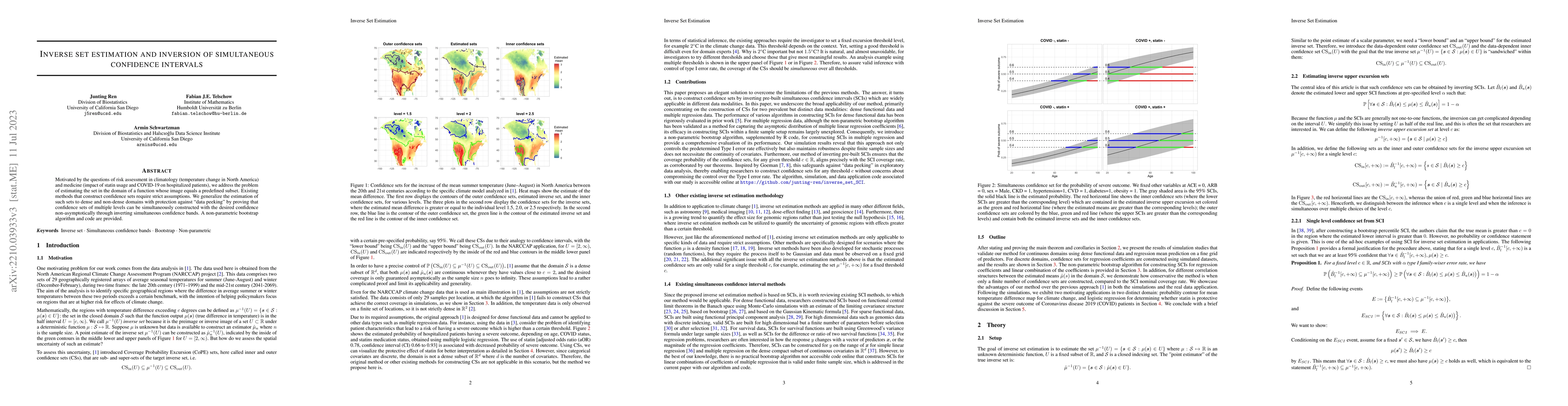 Thumbnail for Inverse set estimation and inversion of simultaneous confidence
  intervals