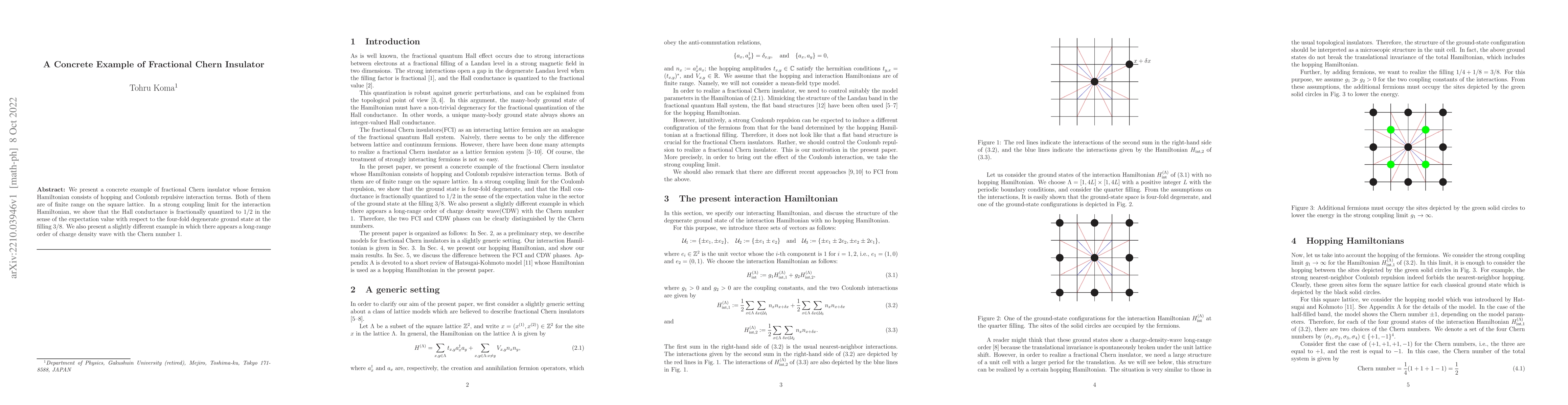 Thumbnail for A Concrete Example of Fractional Chern Insulator