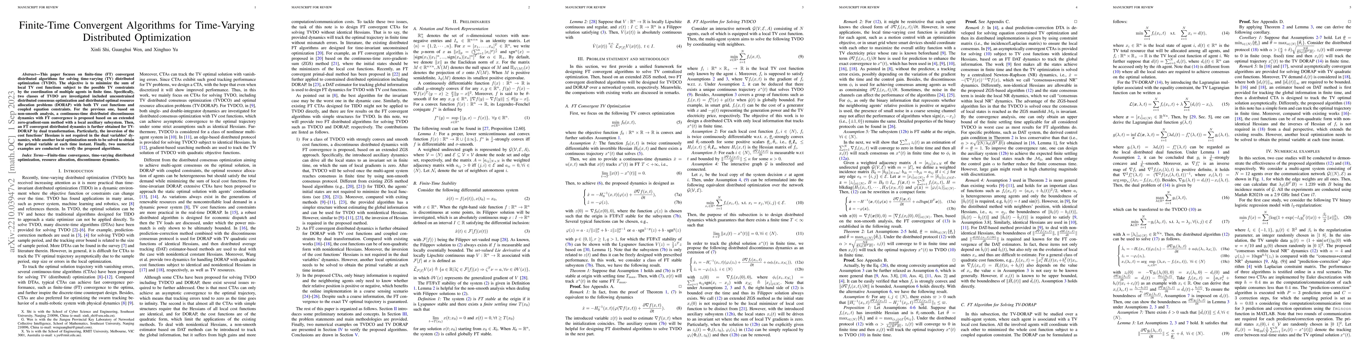 Thumbnail for Finite-Time Convergent Algorithms for Time-Varying Distributed
  Optimization