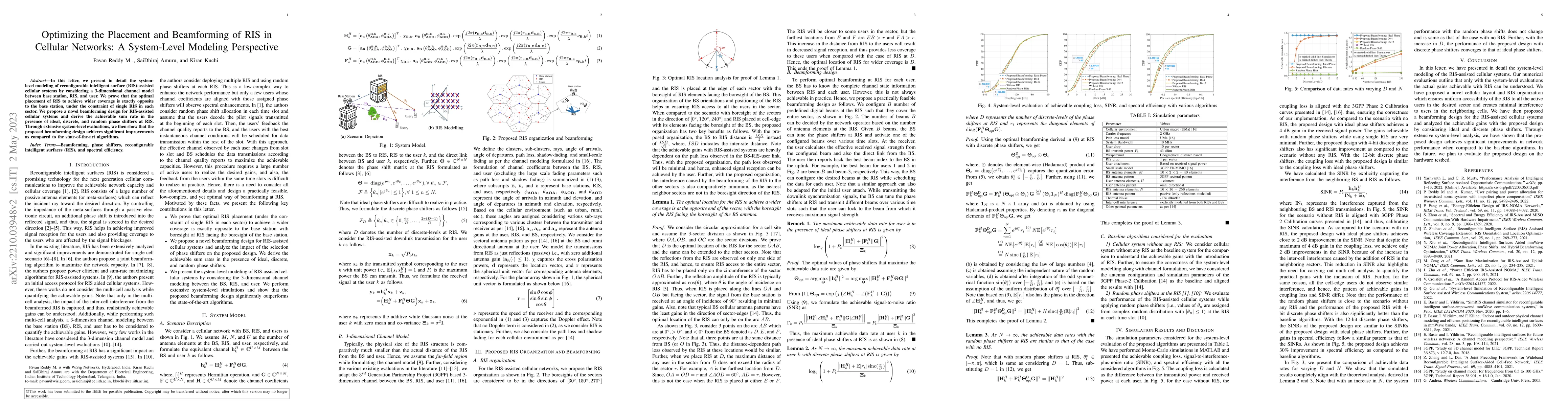 Thumbnail for Optimizing the Placement and Beamforming of RIS in Cellular Networks: A
  System-Level Modeling Perspective