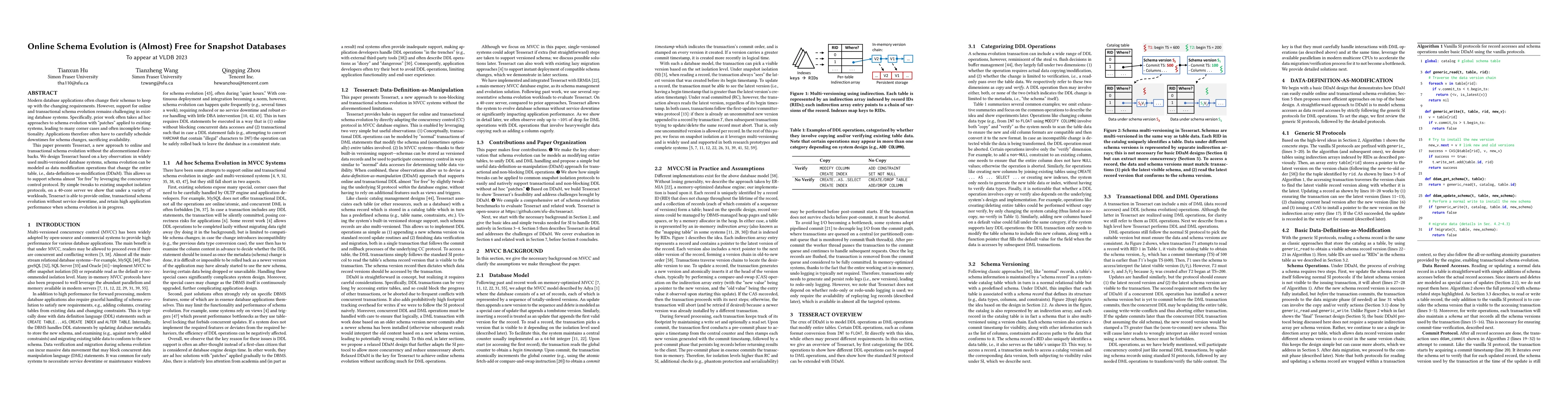 Thumbnail for Online Schema Evolution is (Almost) Free for Snapshot Databases