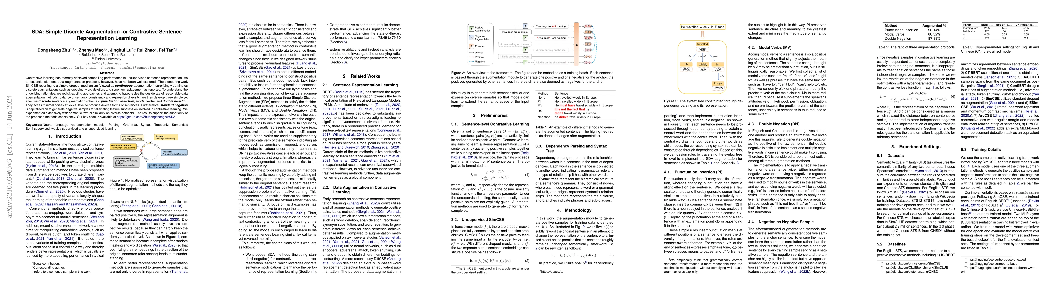 Thumbnail for SDA: Simple Discrete Augmentation for Contrastive Sentence
  Representation Learning