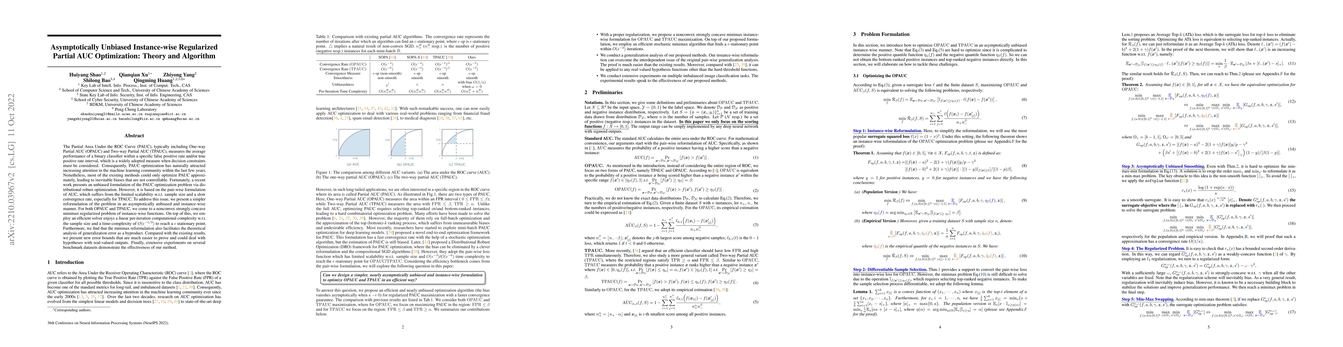 Thumbnail for Asymptotically Unbiased Instance-wise Regularized Partial AUC
  Optimization: Theory and Algorithm