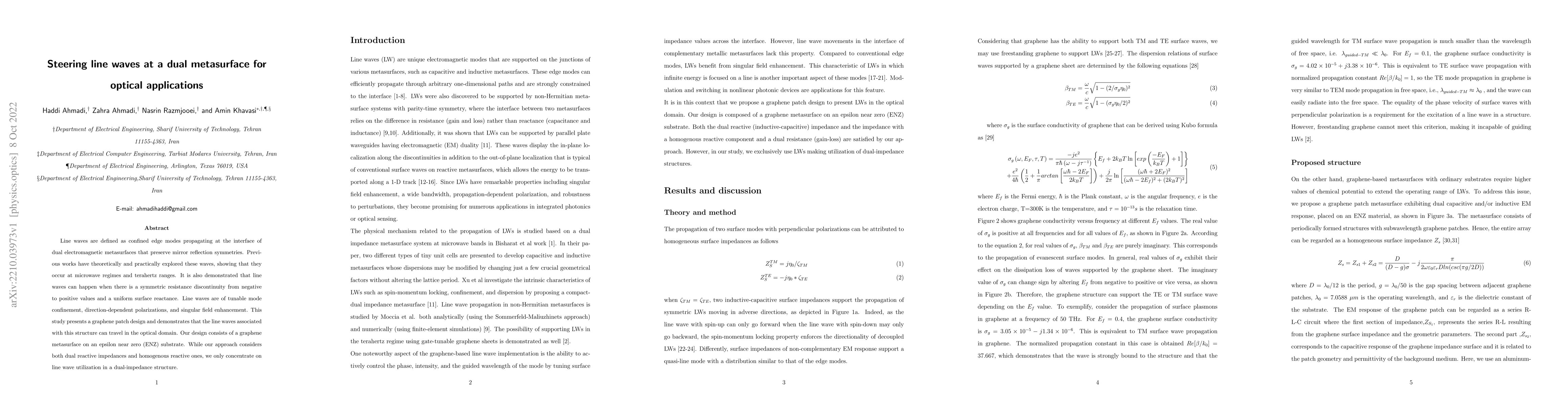 Thumbnail for Steering line waves at a dual metasurface for optical applications
