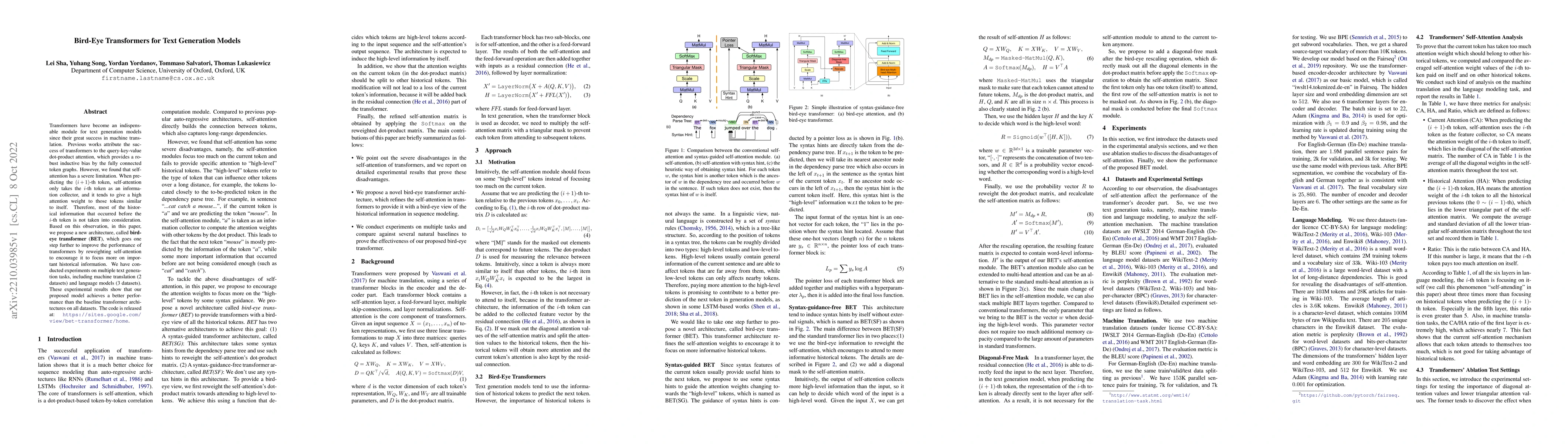 Thumbnail for Bird-Eye Transformers for Text Generation Models
