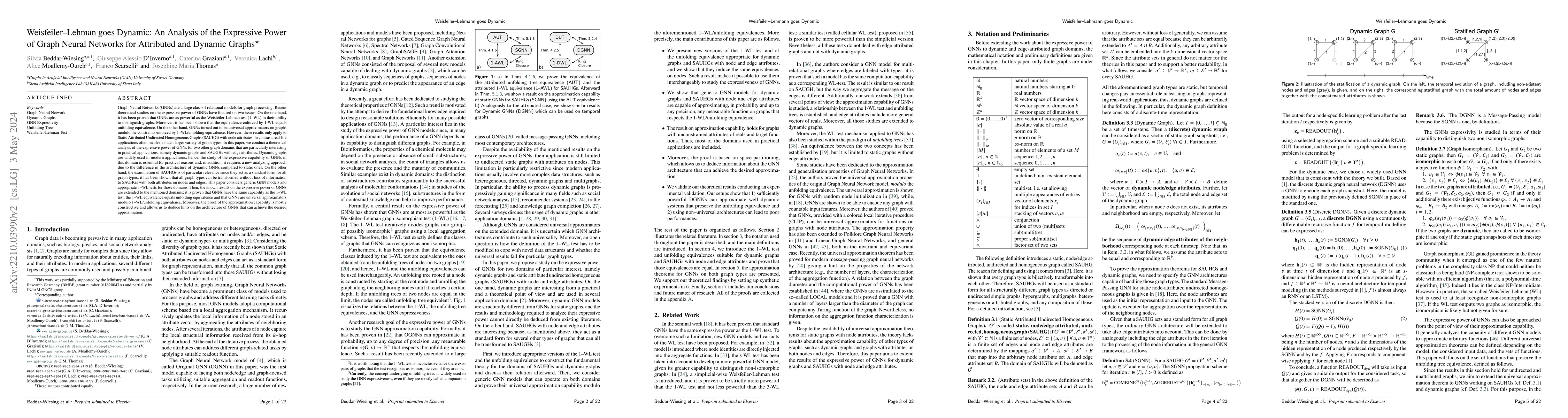 Thumbnail for Weisfeiler-Lehman goes Dynamic: An Analysis of the Expressive Power of
  Graph Neural Networks for Attributed and Dynamic Graphs