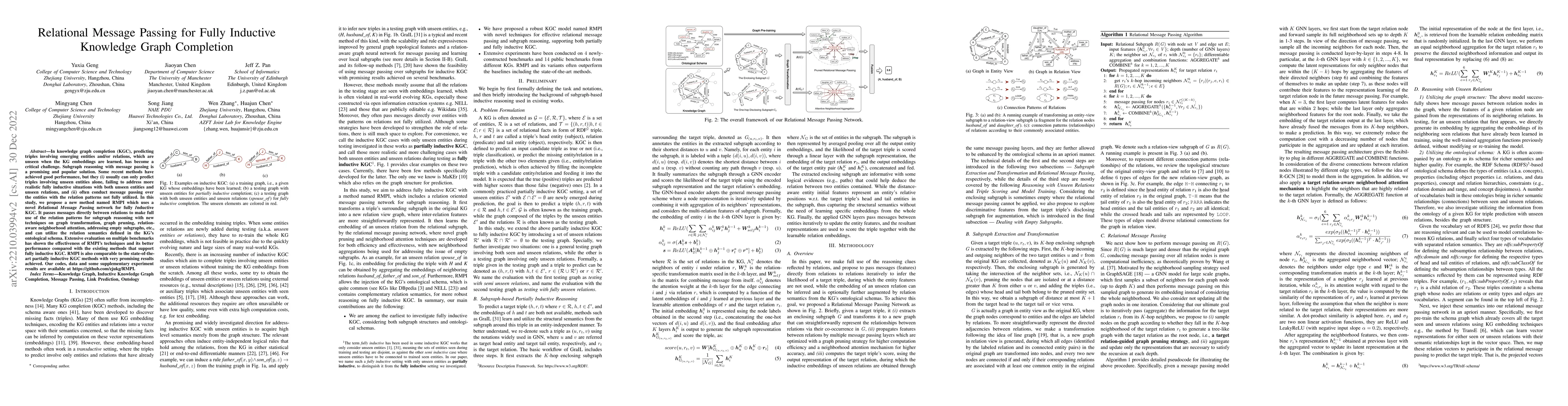 Thumbnail for Relational Message Passing for Fully Inductive Knowledge Graph
  Completion