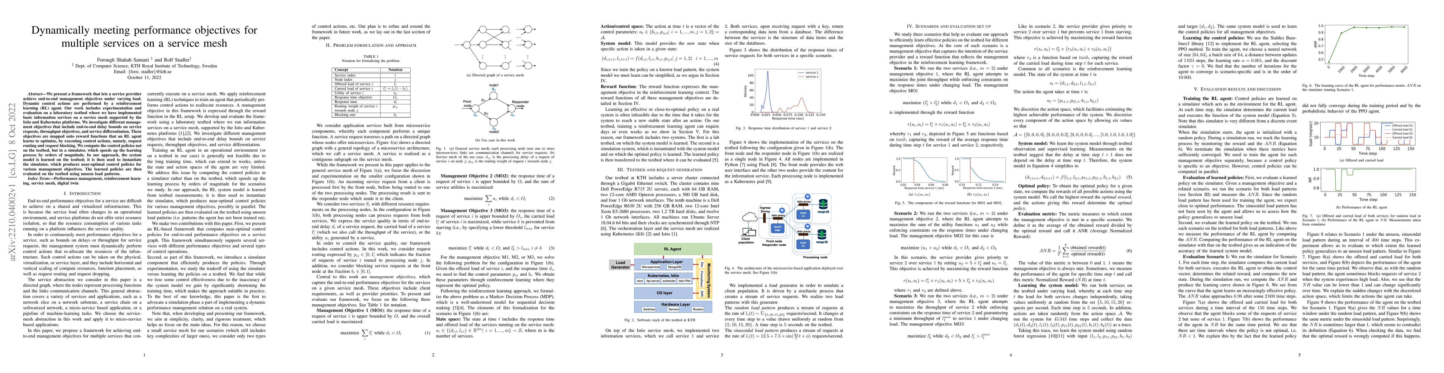 Thumbnail for Dynamically meeting performance objectives for multiple services on a
  service mesh