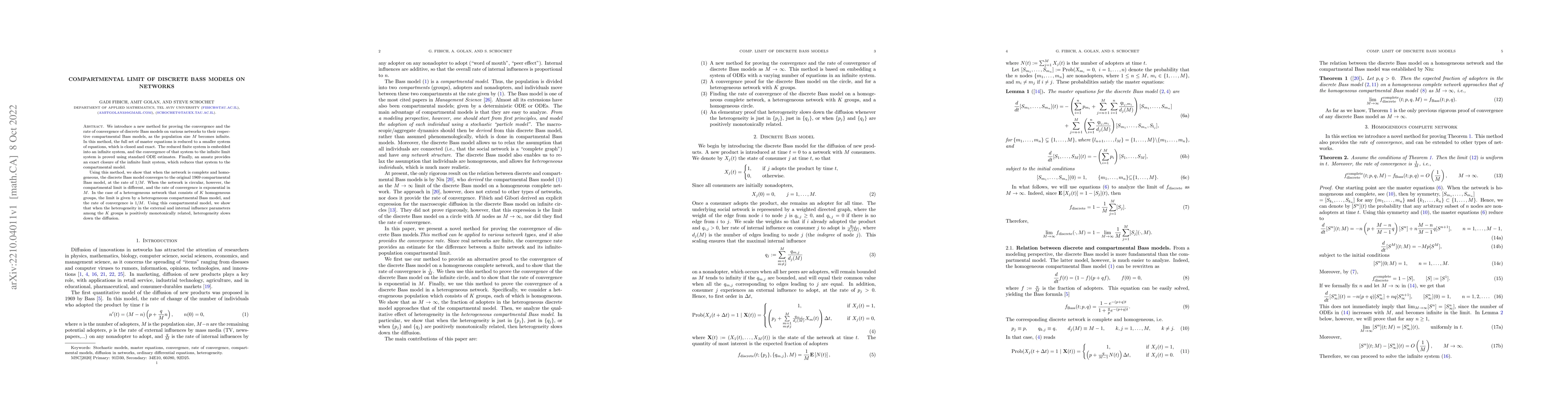 Thumbnail for Compartmental limit of discrete Bass models on networks