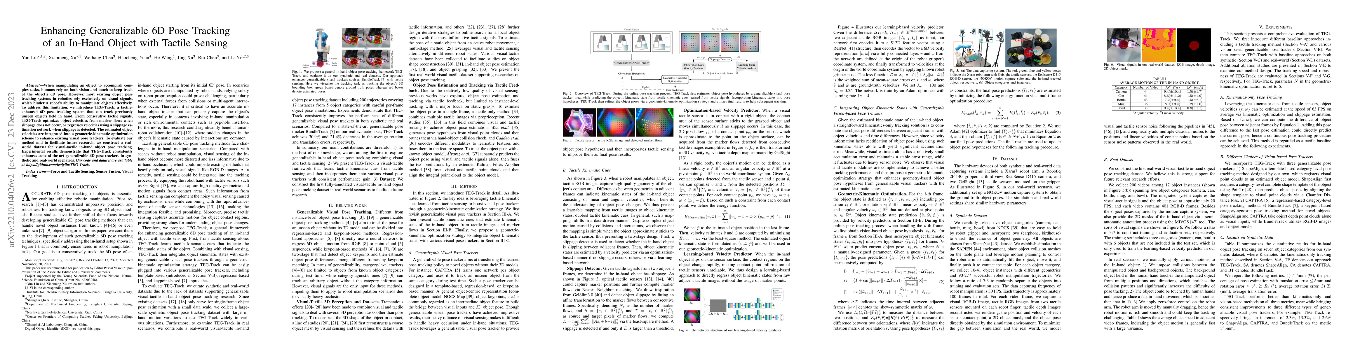 Thumbnail for Enhancing Generalizable 6D Pose Tracking of an In-Hand Object with
  Tactile Sensing
