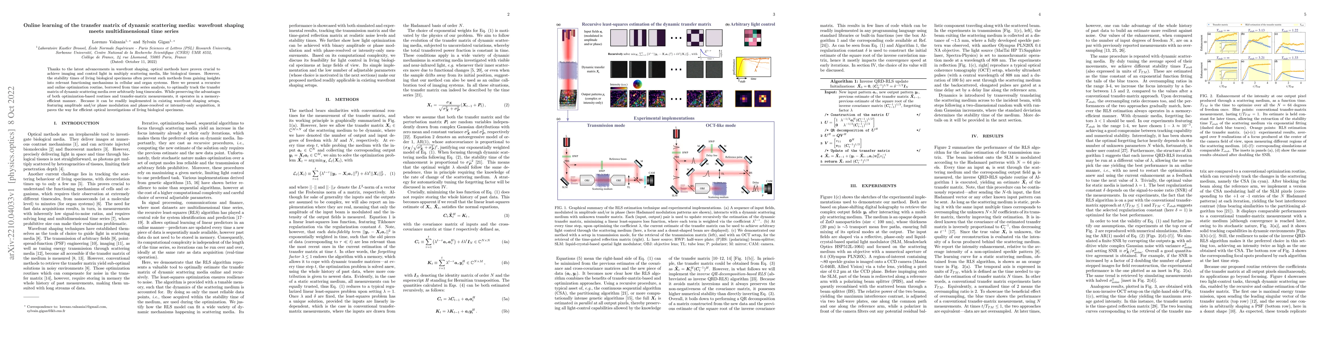Thumbnail for Online learning of the transfer matrix of dynamic scattering media:
  wavefront shaping meets multidimensional time series